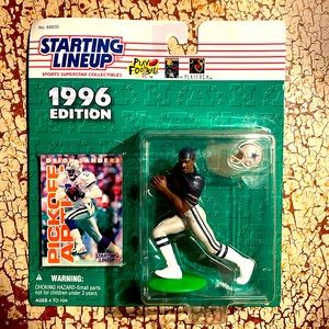 Deion Sanders Starting Lineup Sports Star Collectible, 1996, figurine and card.